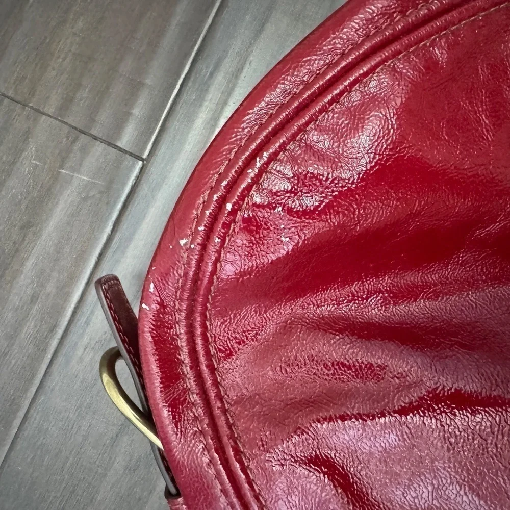 RARE Coach 12736 Zoe Editorial Red Patent XL Hobo Bag